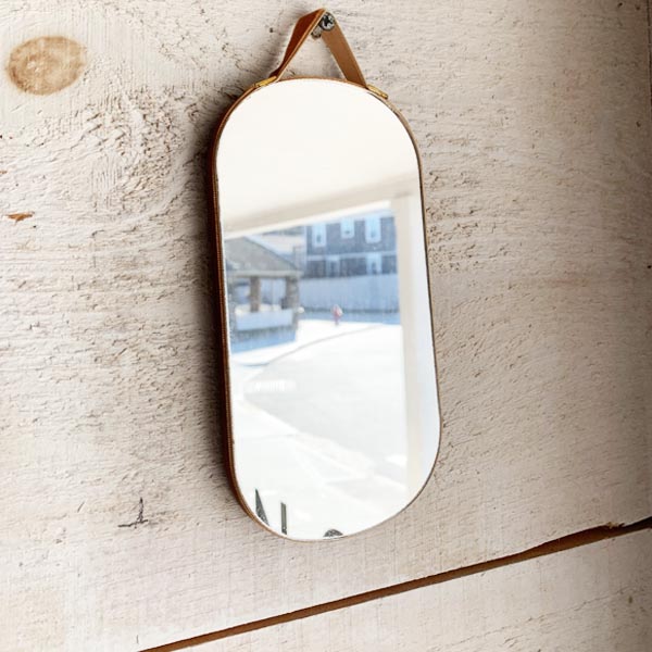 Mini Small Oval Wall Mirror Gold Velvet