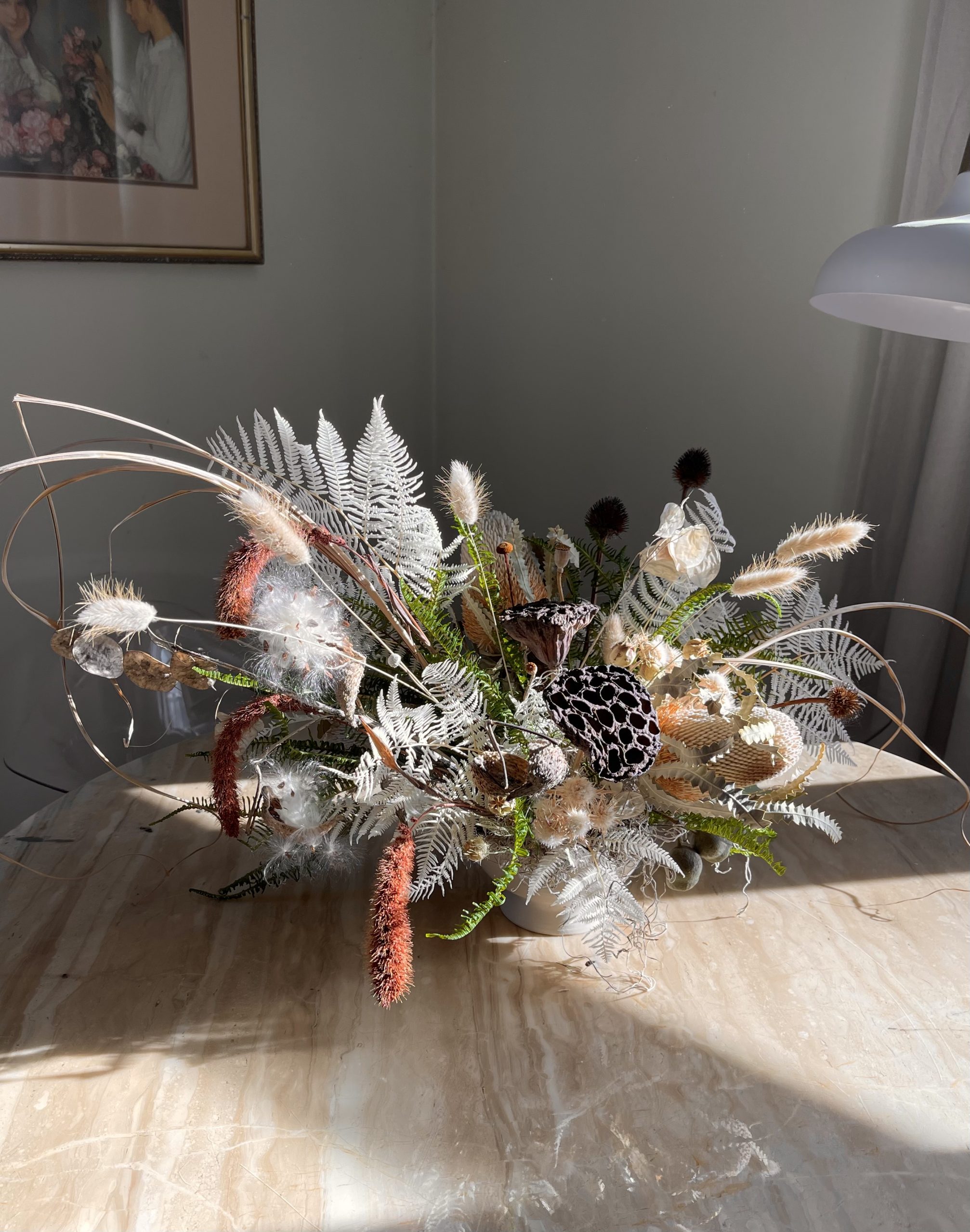 dried flower arrangement